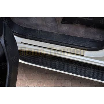 Накладки на пороги RUSSTAL (нерж., зеркало) РусСталь для Toyota Land Cruiser 200 2007-2011