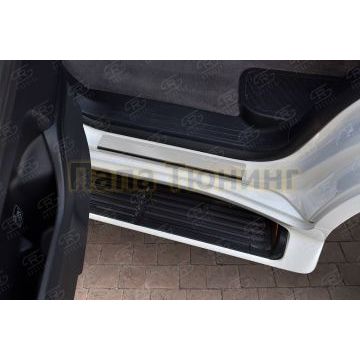 Накладки на пороги RUSSTAL (нерж., зеркало) РусСталь для Toyota Land Cruiser 200 2007-2011