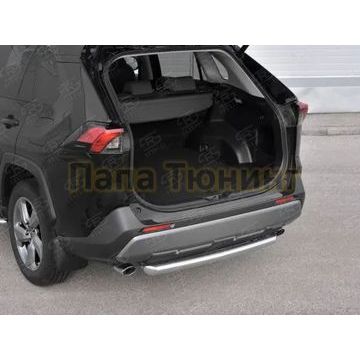 Накладка на задний бампер RUSSTAL (нерж., зеркало) РусСталь для Toyota RAV4 2019- Накладка на задний бампер RUSSTAL (нерж., зеркало) РусСталь для Toyota RAV4 2019-