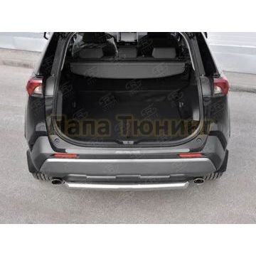 Накладка на задний бампер RUSSTAL (нерж., шлиф.,надпись) РусСталь для Toyota RAV4 2019- Накладка на задний бампер RUSSTAL (нерж., шлиф.,надпись) РусСталь для Toyota RAV4 2019-