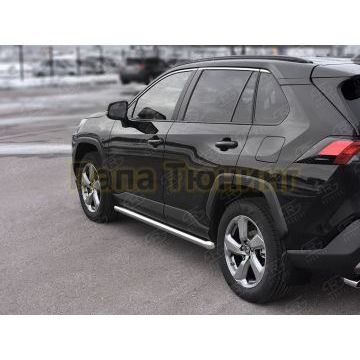 Пороги труба d57 (вариант 1) РусСталь для Toyota RAV4 2019-