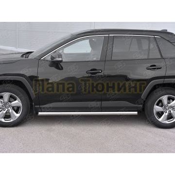 Пороги труба d57 (вариант 1) РусСталь для Toyota RAV4 2019-
