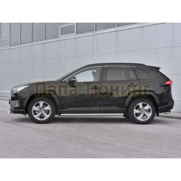 Пороги труба d57 (вариант 1) РусСталь для Toyota RAV4 2019-