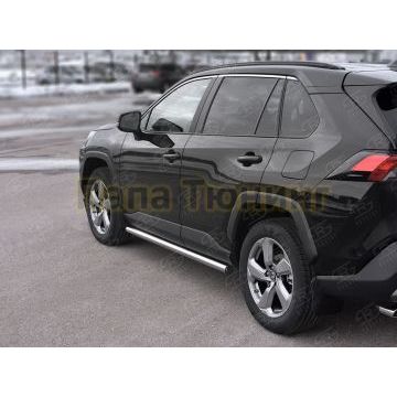 Пороги труба d57 (вариант 2) РусСталь для Toyota RAV4 2019-