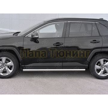 Пороги труба d57 (вариант 2) РусСталь для Toyota RAV4 2019-