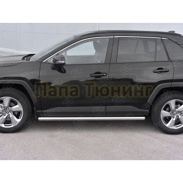 Пороги труба d57 (вариант 3) РусСталь для Toyota RAV4 2019-