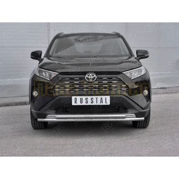 Защита переднего бампера d42 секции-d42 дуга РусСталь для Toyota RAV4 2019-