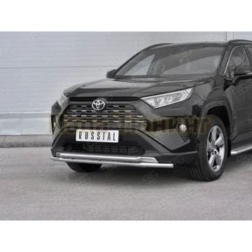 Защита переднего бампера d42 секции-d42 дуга РусСталь для Toyota RAV4 2019-