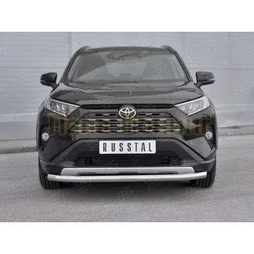 Защита переднего бампера d57 секции РусСталь для Toyota RAV4 2019-