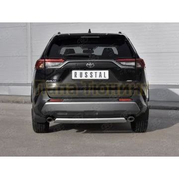Защита заднего бампера d75х42 дуга РусСталь для Toyota RAV4 2019-