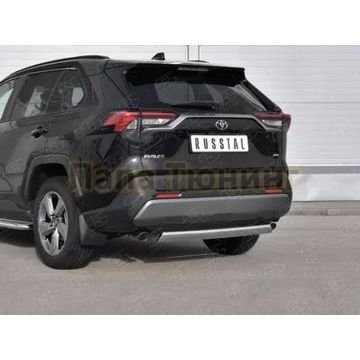 Защита заднего бампера d75х42 дуга РусСталь для Toyota RAV4 2019-