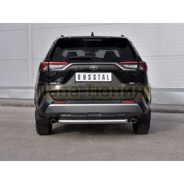 Защита заднего бампера d57 дуга РусСталь для Toyota RAV4 2019-