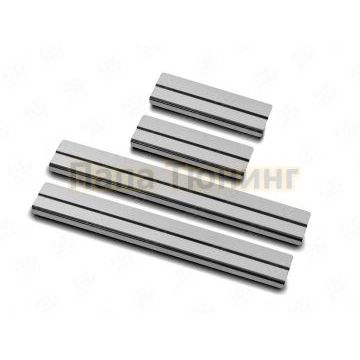 Накладки на пороги RUSSTAL (нерж., зеркало) РусСталь для Toyota RAV4 2019-