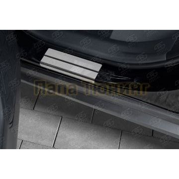 Накладки на пороги RUSSTAL (нерж., зеркало) РусСталь для Toyota RAV4 2019-