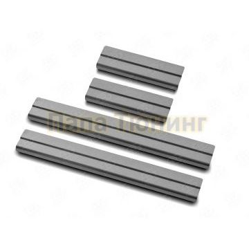 Накладки на пороги RUSSTAL (нерж., шлиф) РусСталь для Toyota RAV4 2019-