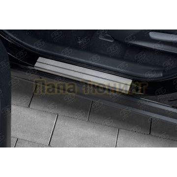 Накладки на пороги RUSSTAL (нерж., шлиф) РусСталь для Toyota RAV4 2019-