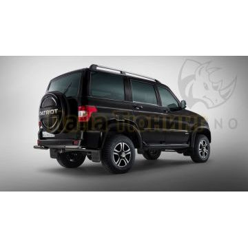 Защита заднего бампера уголки d57 ч. сталь черн. (секции) РусСталь для UAZ Patriot 2014- Защита заднего бампера уголки d57 ч. сталь черн. (секции) РусСталь для UAZ Patriot 2014-