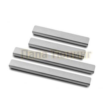 Накладки на пороги RUSSTAL (нерж., шлиф) РусСталь для Volkswagen Polo 2015-2020