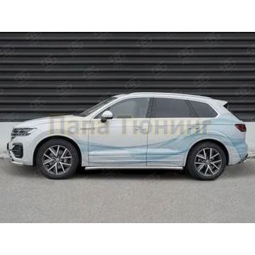 Пороги труба d57 (вариант 3) РусСталь для Volkswagen Touareg 2018-