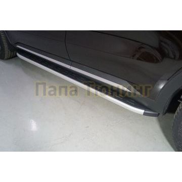 Пороги алюминиевые с пластиковой накладкой 1820 мм ТСС для Kia Sorento 2020- Пороги алюминиевые с пластиковой накладкой 1820 мм ТСС для Kia Sorento 2020-