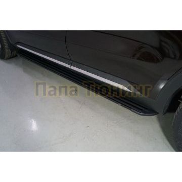 Пороги алюминиевые "Slim Line Black" 1820 мм ТСС для Kia Sorento 2020- Пороги алюминиевые "Slim Line Black" 1820 мм ТСС для Kia Sorento 2020-