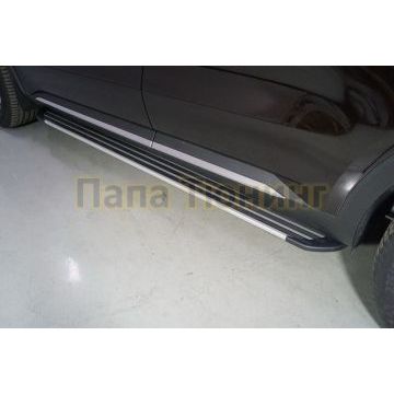 Пороги алюминиевые "Slim Line Silver" 1820 мм ТСС для Kia Sorento 2020- Пороги алюминиевые "Slim Line Silver" 1820 мм ТСС для Kia Sorento 2020-