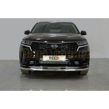 Защита передняя нижняя (с ДХО) 60,3 мм ТСС для Kia Sorento 2020- Защита передняя нижняя (с ДХО) 60,3 мм ТСС для Kia Sorento 2020-
