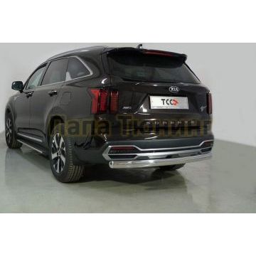 Защита задняя (овальная длинная) 75х42 мм ТСС для Kia Sorento 2020- Защита задняя (овальная длинная) 75х42 мм ТСС для Kia Sorento 2020-