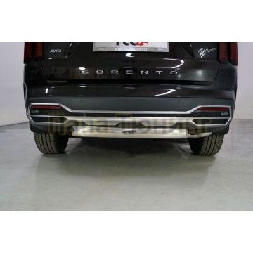 Защита задняя (овальная короткая) 75х42 мм ТСС для Kia Sorento 2020- Защита задняя (овальная короткая) 75х42 мм ТСС для Kia Sorento 2020-