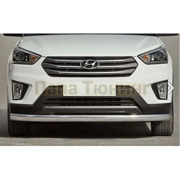 Защита передняя (ОВАЛ) D 75x42 Alfeko для Hyundai Creta 2016-2021