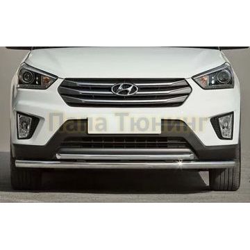 Защита передняя двойная D 60,3/42,4 Alfeko для Hyundai Creta 2016-2021