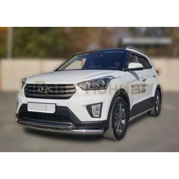 Защита передняя двойная D 60,3/42,4 Alfeko для Hyundai Creta 2016-2021