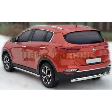 Защита задняя (ОВАЛ) D 75х42 (Кроме GT-Line) Alfeko для Kia Sportage 2018-