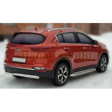 Защита задняя (ОВАЛ) D 75х42 (Кроме GT-Line) Alfeko для Kia Sportage 2018-