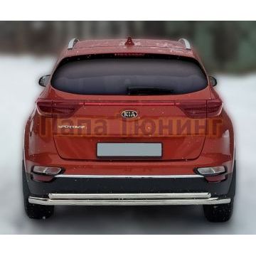 Защита задняя двойная D 60,3/42,4 (Кроме GT-Line) Alfeko для Kia Sportage 2018-