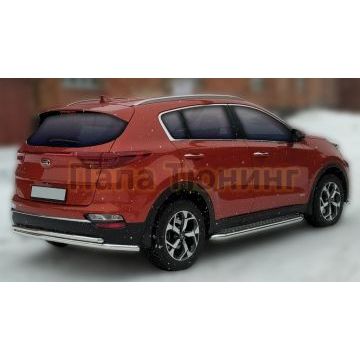 Защита задняя двойная D 60,3/42,4 (Кроме GT-Line) Alfeko для Kia Sportage 2018-