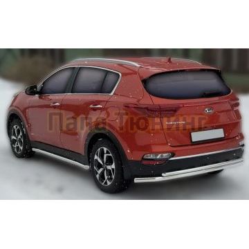 Защита задняя двойная D 60,3/42,4 (Кроме GT-Line) Alfeko для Kia Sportage 2018-