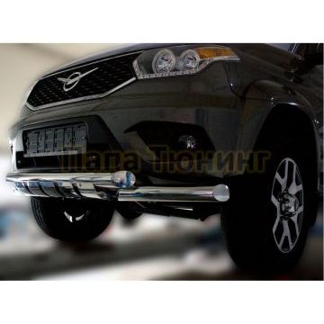 Передняя дуга с защитой (Shark) D 76,1/76,1 Alfeko для УАЗ Патриот 2014-