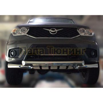 Передняя дуга с защитой (Shark) D 76,1/76,1 Alfeko для УАЗ Патриот 2014-