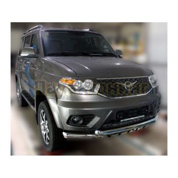 Передняя дуга с защитой (Shark) D 76,1/76,1 Alfeko для УАЗ Патриот 2014-