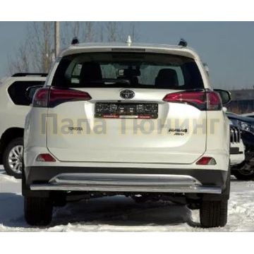 Защита задняя двойная D 60,3/42,4 Alfeko для Toyota RAV-4 2015-2019