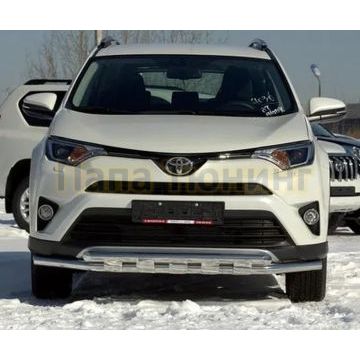 Передняя дуга с защитой (Shark) D 60,3/60,3 Alfeko для Toyota RAV-4 2015-2019