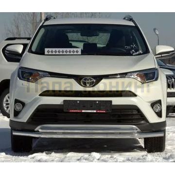 Защита передняя двойная D 60,3/42,4 Alfeko для Toyota RAV-4 2015-2019 Защита передняя двойная D 60,3/42,4 Alfeko для Toyota RAV-4 2015-2019