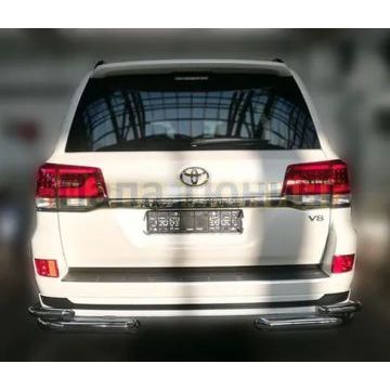 Защита задняя уголки двойные D 76,1х50,8 Alfeko для Toyota Land Cruiser 200 Executive Lounge 2018-