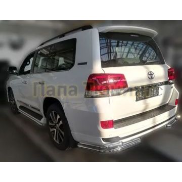 Защита задняя уголки двойные D 76,1х50,8 Alfeko для Toyota Land Cruiser 200 Executive Lounge 2018-