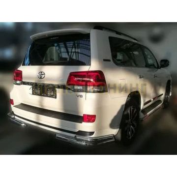 Защита задняя уголки двойные D 76,1х50,8 Alfeko для Toyota Land Cruiser 200 Executive Lounge 2018-