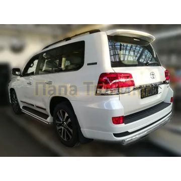 Защита задняя (ОВАЛ) D 75х42 Alfeko для Toyota Land Cruiser 200 Executive Lounge 2018-