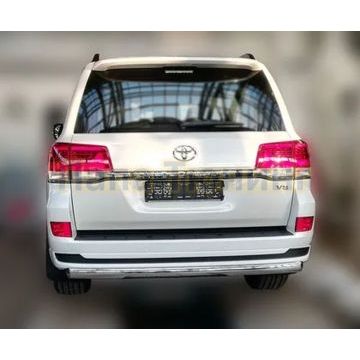 Защита задняя (ОВАЛ) D 75х42 Alfeko для Toyota Land Cruiser 200 Executive Lounge 2018-