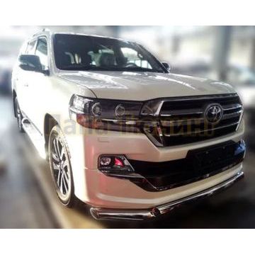 Защита передняя двойная (КРУГ+ОВАЛ) D 76,1/75х42 Alfeko для Toyota Land Cruiser 200 Executive Lounge 2018-