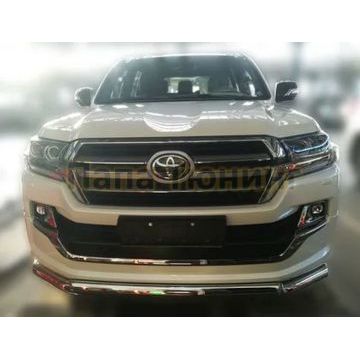 Защита передняя двойная (КРУГ+ОВАЛ) D 76,1/75х42 Alfeko для Toyota Land Cruiser 200 Executive Lounge 2018-